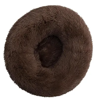 Immagine prodotto di Cuccia per cani, cuccia per gatti, morbida, rotonda, in peluche, 80 cm, color caffè scuro