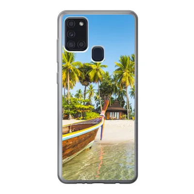 Produktbild von MuchoWow® Handyhülle Schutzhülle Hülle für Samsung Galaxy A21s Strand - Kajak - Sommer Silikon Softcase Handy Hülle - Hartschale