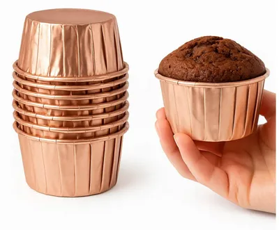 Produktbild von PartyPal Muffinförmchen Rose Gold Papier 20 Stück