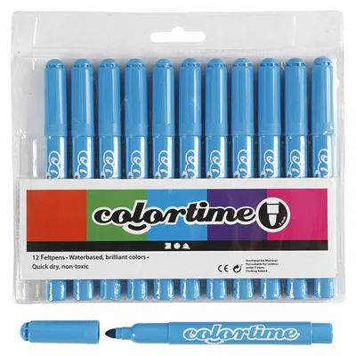 Image de Marqueurs Jumbo bleu clair, 12pcs.