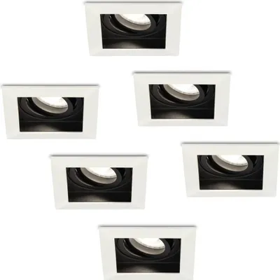 Image de HOFTRONIC - Spot LED encastrable carré 4W 345lm 6500K GU10 orientable blanc