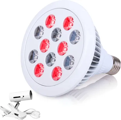 Produktbild von 12W LED PAR Rotlichtlampe Infrarotlampe Tpielampe zur Schmerzlinderung mit Lampenfassung