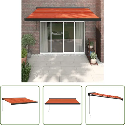 Produktbild von The Living Store Markise Einziehbar Orange und Braun 3x2,5 m Stoff und Aluminium