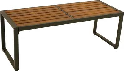 Produktbild von TPFGarden HOCKERBANK Preston - Gartenbank 2-Sitzer - Gestell Stahl anthrazit - Sitzfläche Akazie - 124x46x47cm