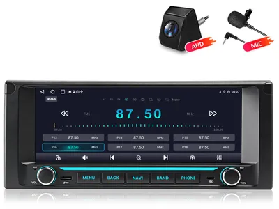 Imagen del producto de Reproductor de audio para coche de 2+64GB con cámara y micrófono, compatible con Carplay, Android Auto, GPS, Wi-Fi, Bluetooth, DAB+ y RDS, para BMW X5 E53 y Range Rover L322