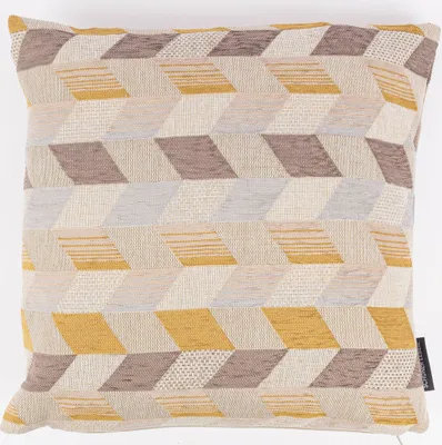 Produktbild von Kissenhülle Mira Rechtecke schräg beige braun gelb in div. Größen Größe 80x80cm (HxB) 80x80cm (HxB) Größe