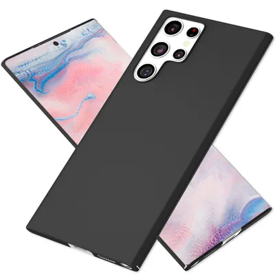 Immagine prodotto di NALIA Custodia rigida ultra-sottile per Samsung Galaxy S22 Ultra, Anti-impronta Silky-Matt Non-Slip Extra-Light 0.5mm Slim, Custodia rigida protettiva Nero