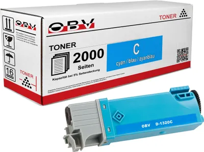 Produktbild von OBV Kompatibel 593-10259 KU051 Toner passend für Dell 1320c 1320cn 2130cn 2135cn - cyan 2000 Seiten