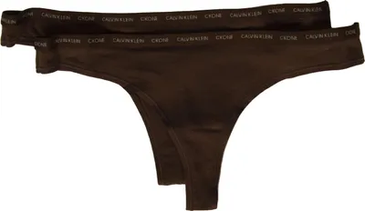 Immagine prodotto di Confezione 2 slip CK CALVIN KLEIN perizoma donna bipack slip mutande underwear articolo QD3788E THONG 2PK, L, Cotone 95%,Spandex 5%