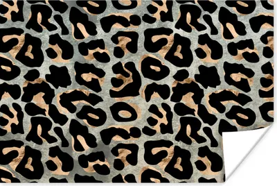 Produktbild von MuchoWow® Poster Pantherdruck - Schwarz - Braun - Luxus 120x80 cm - Bilder