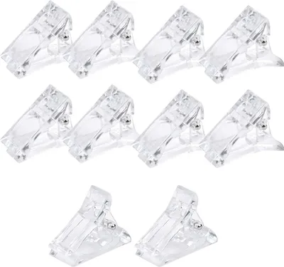 Produktbild von Nagelspitzen Clip 10 Stück, Nagelspitzen Clips Polygel, Polygel Tips Clips, Transparente Nail Clips zur Nagelverlängerung Poly-Nagelspitzen Clip für Nagel Verlängerung, Nagelkunst Klemmen