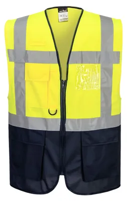 Produktbild von Portwest WARSCHAU EXEKUTIV WESTE, Größe: XXL, Farbe: Gelb/Schwarz, C476YBRXXL
