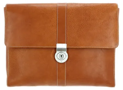 Imagen del producto de LEONHARD HEYDEN Cuero cartera con compartimento para ordenador portátil Bergamo Konferenzmappe 6849 Hellbraun marrón claro