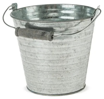Image de Seau en zinc Anse & rainures Seau à plantes Pots à plantes Ø 14,5 cm