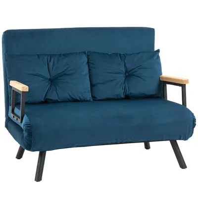 Produktbild von Schlafsofa 2er-Sofa Samtsofa,Relaxsessel mit Bettfunktion,Klappsofa,102x73x81cm,verstellbare Rückenlehne,inkl. 2 Kissen, Samtoptik
