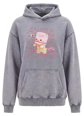 Immagine prodotto di Felpa con cappuccio da donna SUPSLIM, colore grigio, taglia L