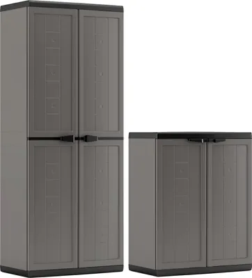 Produktbild von Keter Kunststoffschrank Jolly 2er Set 166 x 68 x 39 cm & 87 x 68 x 39 cm