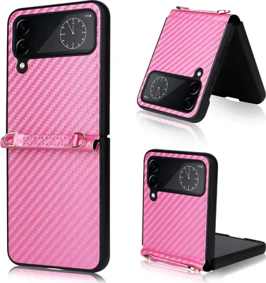 Produktbild von Für Samsung Galaxy Z Flip4 5G Kunstleder / Kohlefaser Handy Tasche Etuis Hülle
