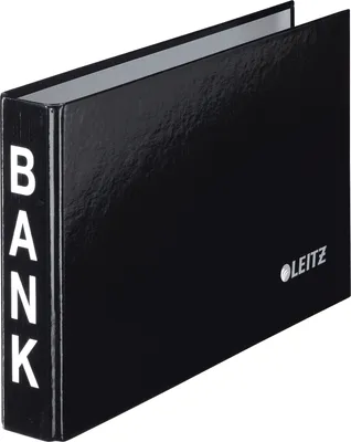 Produktbild von Bankordner 233x144x35mm schwarz Packung mit 6 Stück
