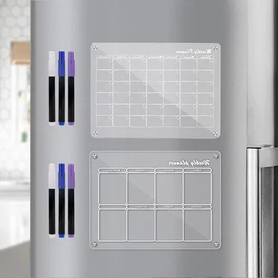 Produktbild von Famanu Magnetische Acryl Kalender 40x30cm - Wöchentlicher Planer mit 6 Markern