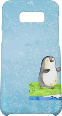 Produktbild von Mr. & Mrs. Panda Samsung Galaxy S8 plus Handyhülle  Pinguin Surfer - Eisblau - Geschenk, Urlaub, Handy, Case, Hawaii, Portugal, Hülle, Cover, Optimistisch, Motiviert
