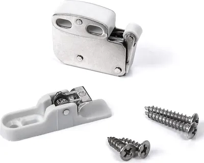 Produktbild von Federschnäpper Türschnapper Mini Latch inkl. Halteplatte - verbesserte Ausführung - Stahl verzinkt