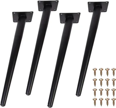 Zdjęcie produktu dla Nogi do stółu 35 cm, 4 sztuki, metal, czarny, do stółu