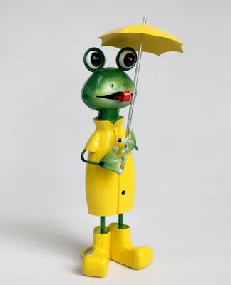 Productafbeelding van Decoratiefiguur Freddy De Kikker - Decoratie - Metaal - 14,5 x 14,5 x 41 cm