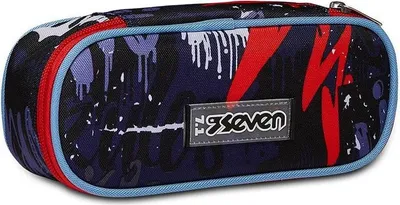 Produktbild von Seven 300102340-550, Weiches Federmäppchen, Polyester, Mehrfarbig, Abbildung, Drinnen, Reißverschluss