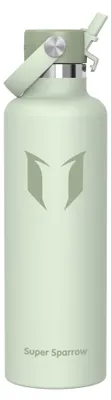 Produktbild von Sparrow Trinkflasche Edelstahl 1L FlipFlow Thermosflasche mit Strohhalm