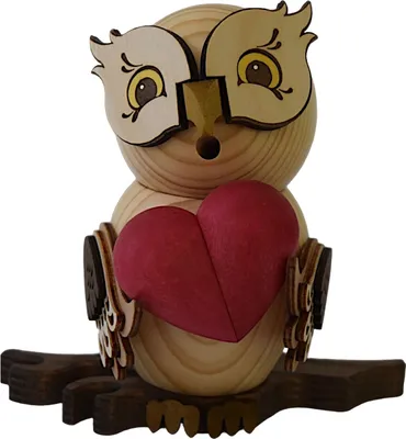 Obrázek produktu pro Kuřácká figurka sova se srdcem výška 16 cm NOVINKA