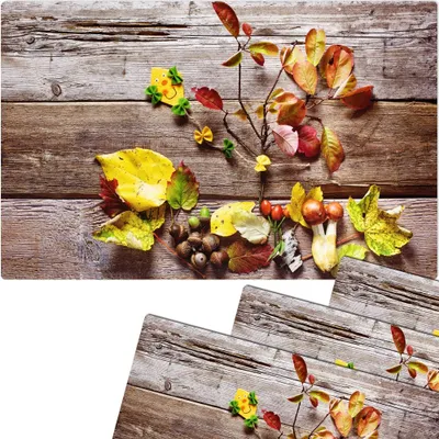 Immagine prodotto di Set di 4 tovagliette lavabili con foglie autunnali colorate