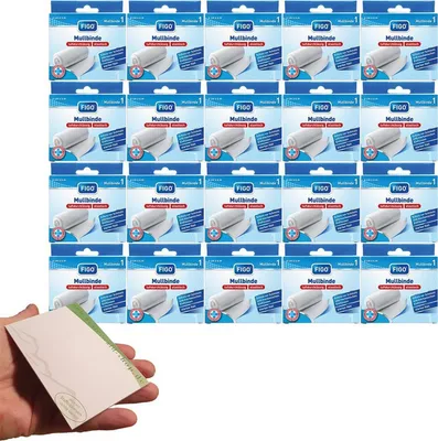 Produktbild von 20er Pack Mullbinden 60mm x 4000mm – Weiche, elastische Fixierbinden für vielseitige Anwendung im Haushalt
