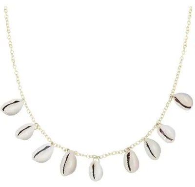 Produktbild von Goldene Muschelkette - Gold - Anhänger Kette aus Edelstahl - Schmuck für Damen - RVS - Muschel - Shell - Stainless Steel - - Rostfrei