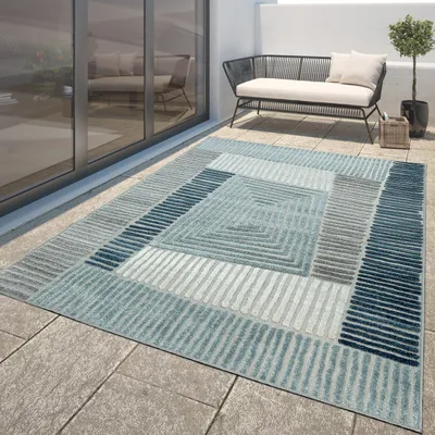 Produktbild von TT Home In-& Outdoorteppich Wetterfest Balkon Deko Schlafzimmer Skandi Ethno Design Größe 60x100 cm