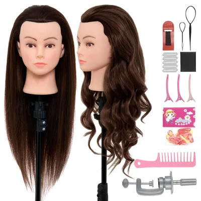 Immagine prodotto di Manichino per parrucchieri con il 60% di capelli veri e accessori