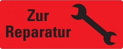 Produktbild von Dreifke® Organisationsetik. Zur Reparatur, Pikto, rot, Haftpapier, ablösbar, ...