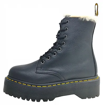 Immagine prodotto di Stivali Dr. Martens Jadon Fell Plateau, modello da donna, con plateau, stringati, color nero