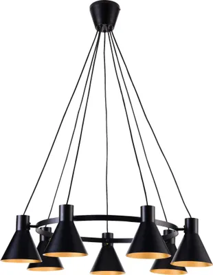 Obrázek produktu pro Candellux Černo-zlatý závěsný lustr More pro žárovku 7x E27 37-71170