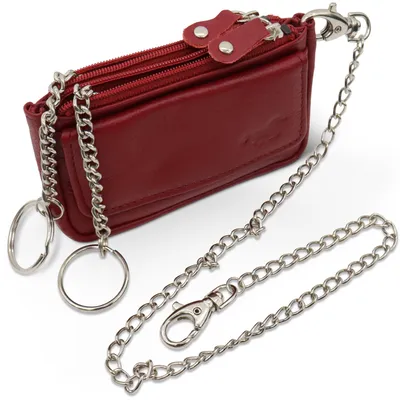 Produktbild von Safekeepers Leder schlüsseltasche mit Kette - Schlüsseletui - Schlüsselmappe - Schlüsselmäppchen - Schlüsseletui Leder- Herren- Damen leder - Bordeaux