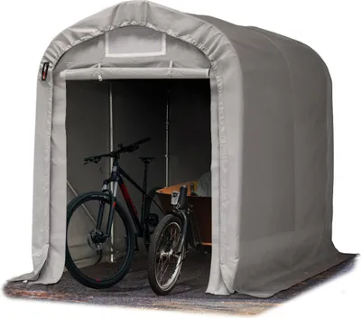 Produktbild von TOOLPORT Garagenzelt Carport 1,6 x 2,4 m in grau Unterstand Lagerzelt 800 N PVC Plane und stabiler Stahlrohrkonstruktion