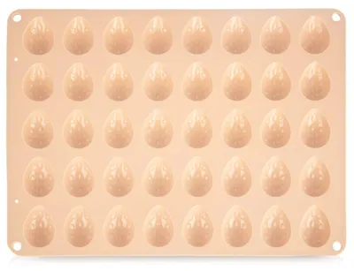 Produktbild von Orion | Osterbackform - Für 40 Stück - Antihaftbeschichtet - Silikon - Pralinenform Ostereier Beige 4x3 cm