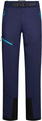 Trekkinghose "Alpine Guide Windstopper Pant M" von La Sportiva in Dunkelblau mit blauen Reißverschlüssen und verstärkten Knien.