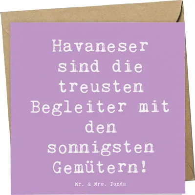 Produktbild von Mr. & Mrs. Panda Grußkarte Spruch Havaneser Begleiter - Lavendeltraum - Geschenk, Eigenschaften, Liebe, hypoallergen, doppelkarte, Hundeliebhaber, anlasskarte, faltkarte
