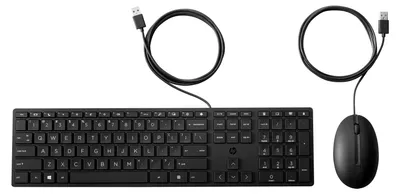 Produktbild von HP Wired Desktop 320MK Tastatur-Maus-Set, USB, Schwarz