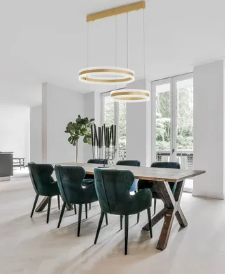 Produktbild von Nova Luce AGOS LED Pendelleuchte Gold 124W Warmweiss 82x60x150cm dimmbar 9054445
