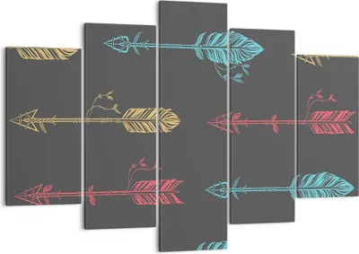 Produktbild von Bild auf Leinwand - Leinwandbild - Pfeil Feder - 150x100cm - Wand Bild - Wanddeko - Wandbilder - Leinwanddruck - Bilder - Kunstdruck - Wanddekoration - Leinwand bilder - Wandkunst - EA150x100-3874