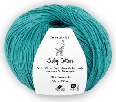 Produktbild von Pro Lana BABY Baumwolle 50 g 100 % Baumwolle Babywolle speichelecht 155 m Farbe 072 - ocean