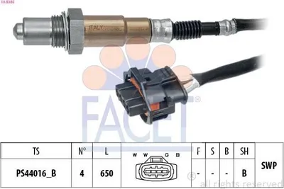 Produktbild von FACET Lambdasonde für OPEL AGILA (A) (H00) Beheizt Planarsonde 650mm 10.8385