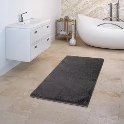 Produktbild von TT Home Badematte Badezimmerteppich Duschvorleger Weich Einfarbiges Muster Größe 60x100 cm